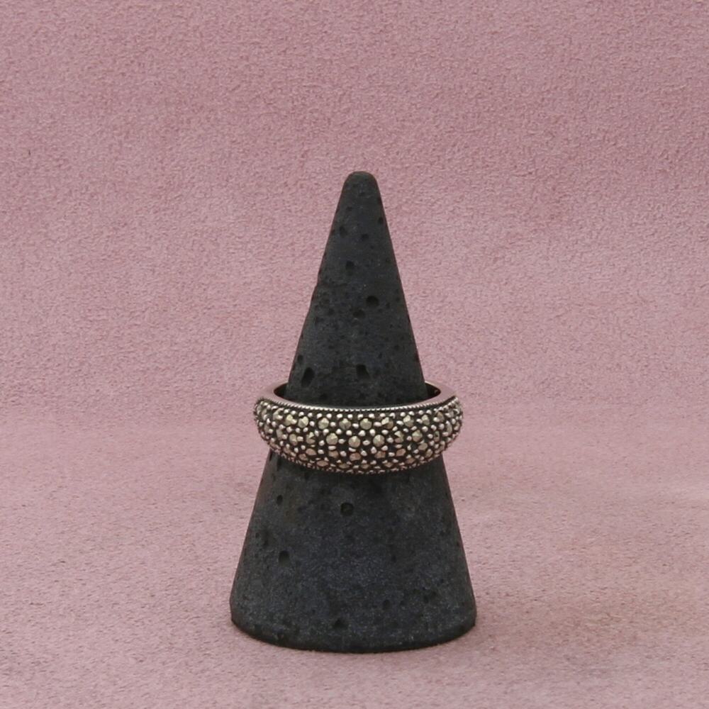 judith jack sterling silver marcasite studded band ring size 7.5